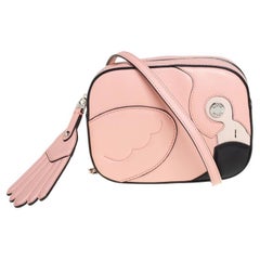 Tod's Pink Leather Flamingo Camera Crossbody Bag