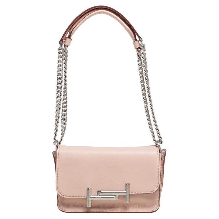Tod's Pink Leather Mini Double T Shoulder Bag at 1stDibs | tod's double ...