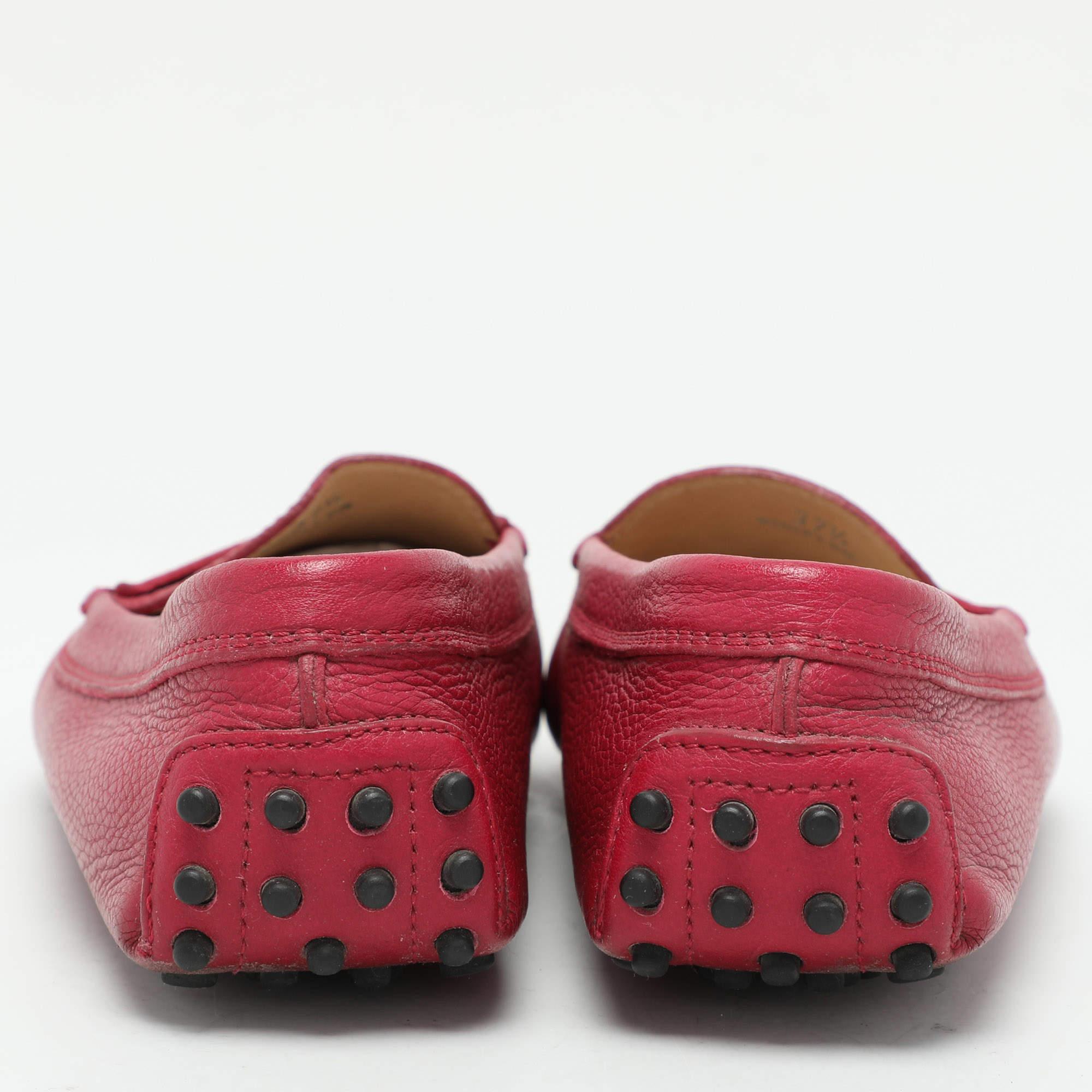 Tod's Rosa Leder Penny Loafers aus Leder Größe 37,5 Damen im Angebot