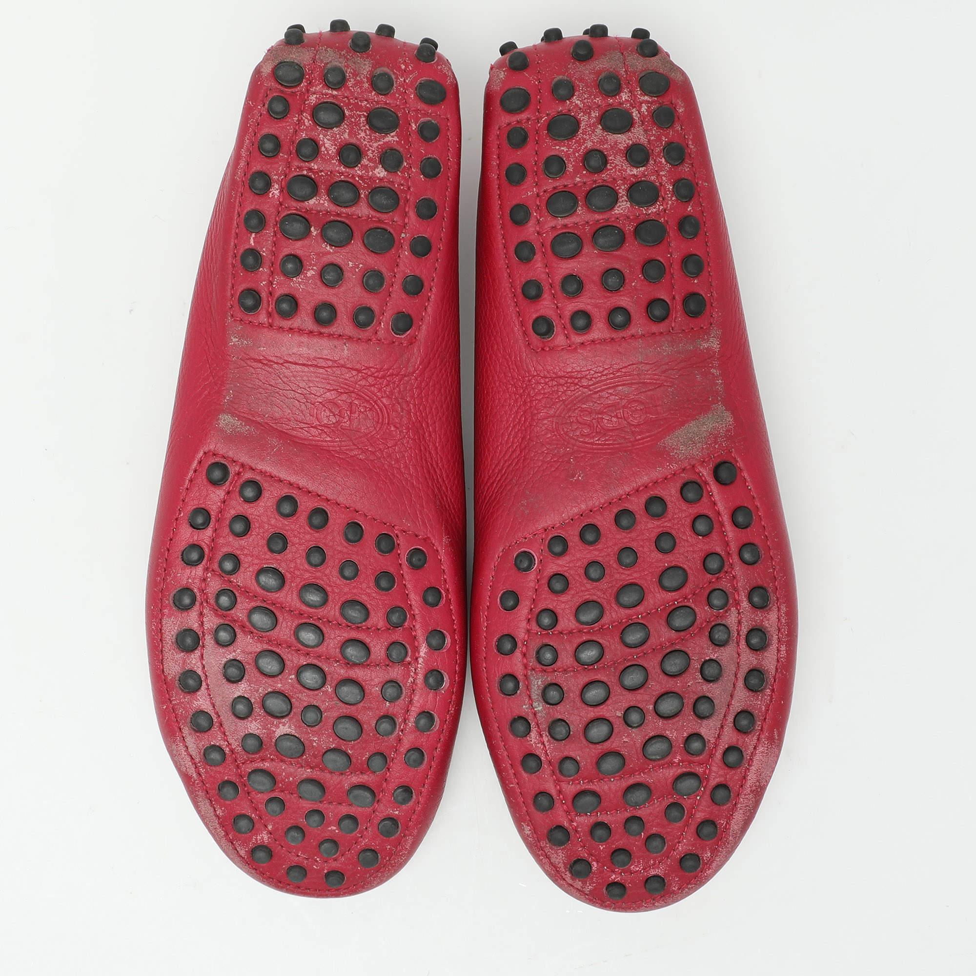 Tod's Rosa Leder Penny Loafers aus Leder Größe 37,5 im Angebot 1