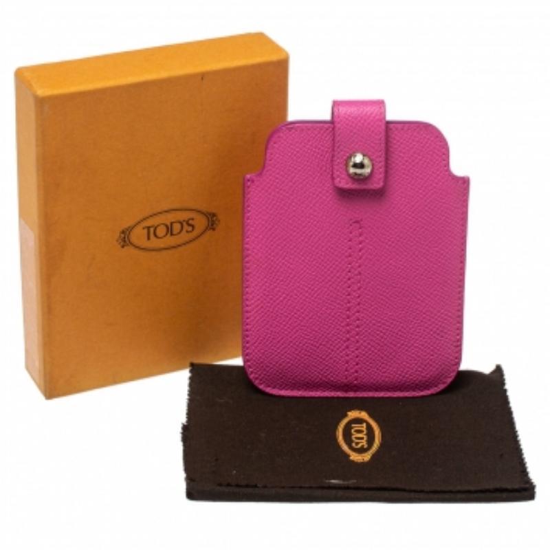 Tod's Pink Leather Phone Case For Sale 6