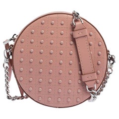 Tod's Pink Leather Round Gommini Crossbody Bag