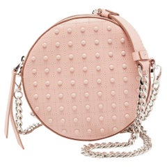 Tod's Pink Leather Round Gommini Crossbody Bag