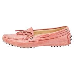 Tod's Pink Leather Slip On Loafers Size 36.5