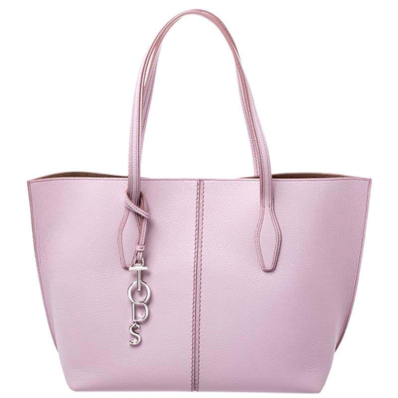Tod's Pink Leather Small Joy Shopper Tote For Sale at 1stDibs