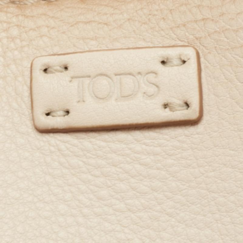 Tod's - Fourre-tout en cuir rose poudré en vente 4