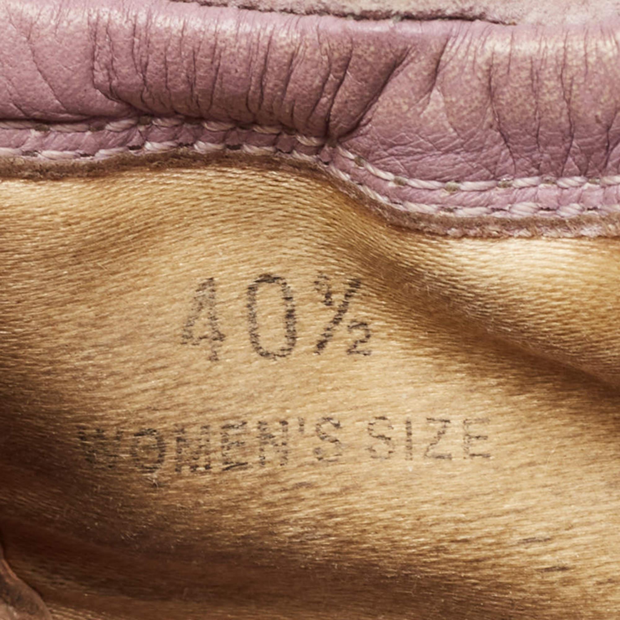 Tod's Purple Leather and Suede Scrunch Ballet Flats Size 40.5 For Sale 3