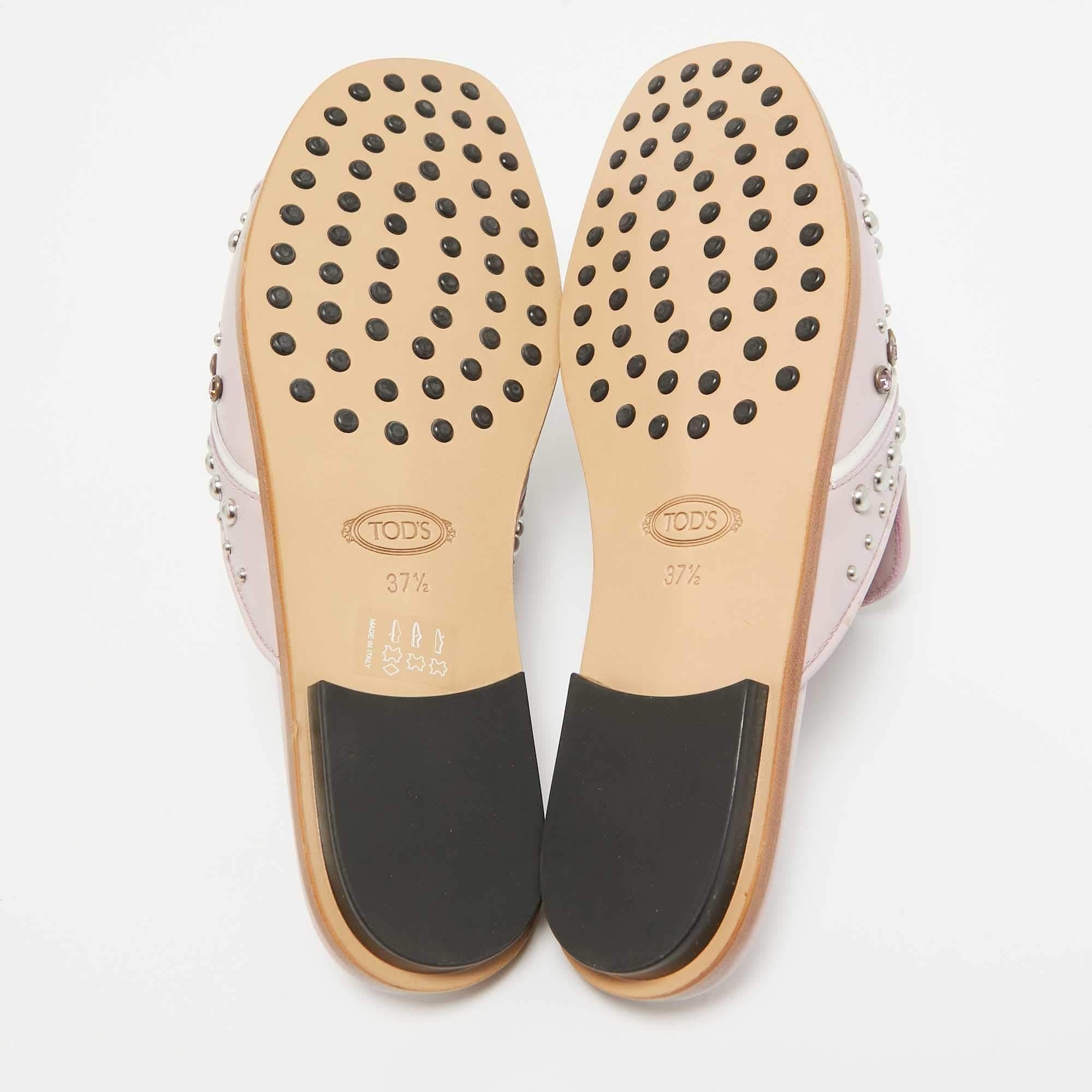 Tod's, pelle viola, cristallo impreziosito, taglia 37,5 in vendita 1