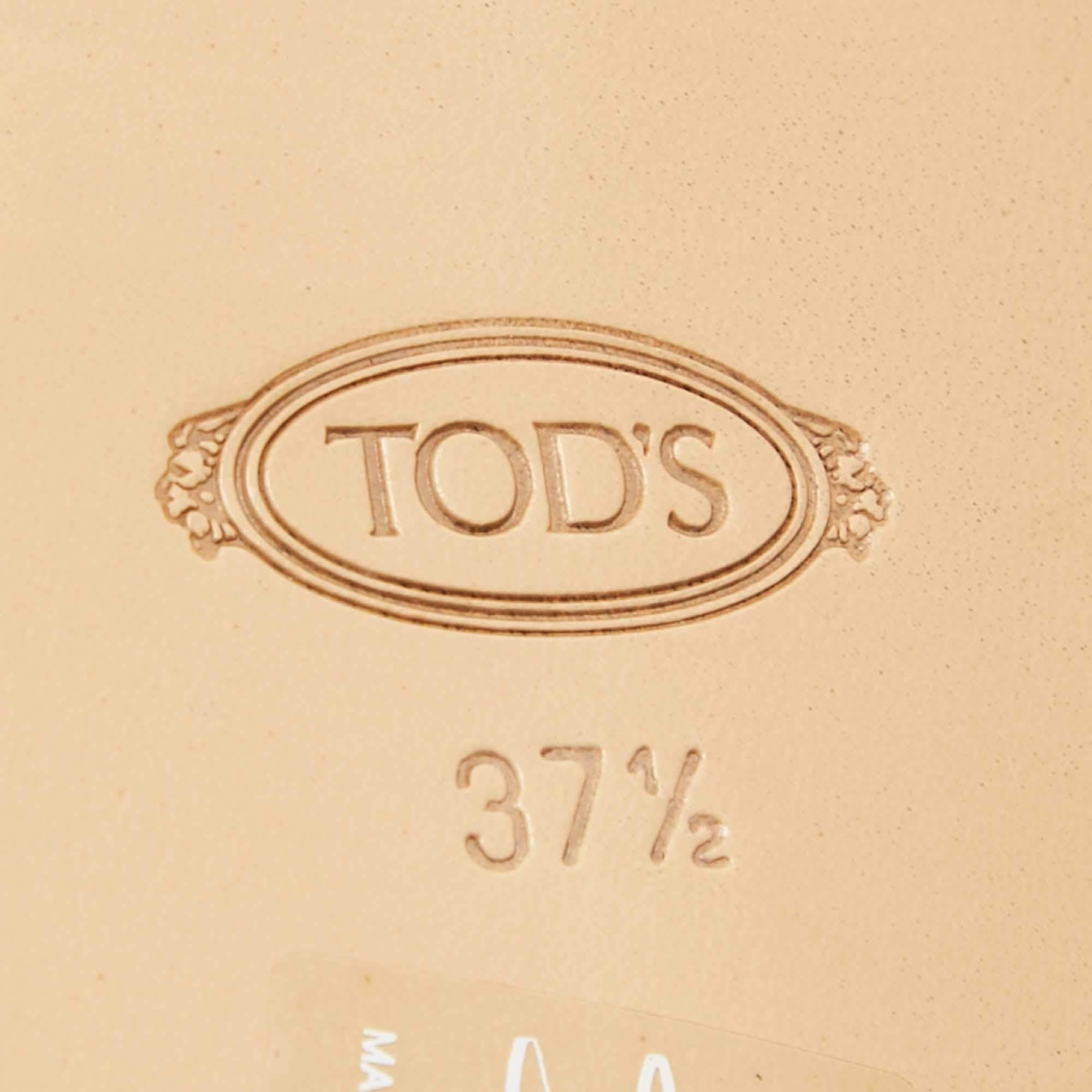 Tod's, pelle viola, cristallo impreziosito, taglia 37,5 in vendita 3