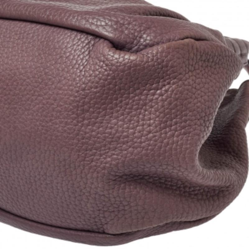 Tod's Purple Leather Ivy Sacca Media Hobo For Sale 1