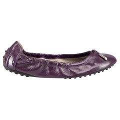 Tod's Purple Patent Leather Driving Shoes Size IT 37.5