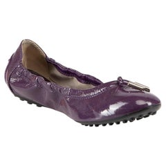 Tod's Purple Patent Leather Driving Shoes Size IT 37.5