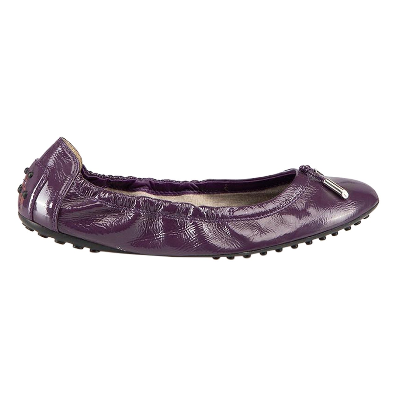 Tod's Chaussures de conduite violettes en cuir verni Taille IT 37,5