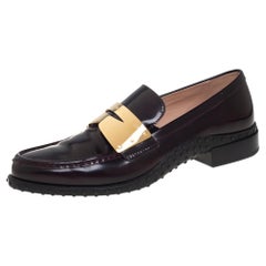 Tod's Purple Patent Leather Metal Penny Loafers Size 41