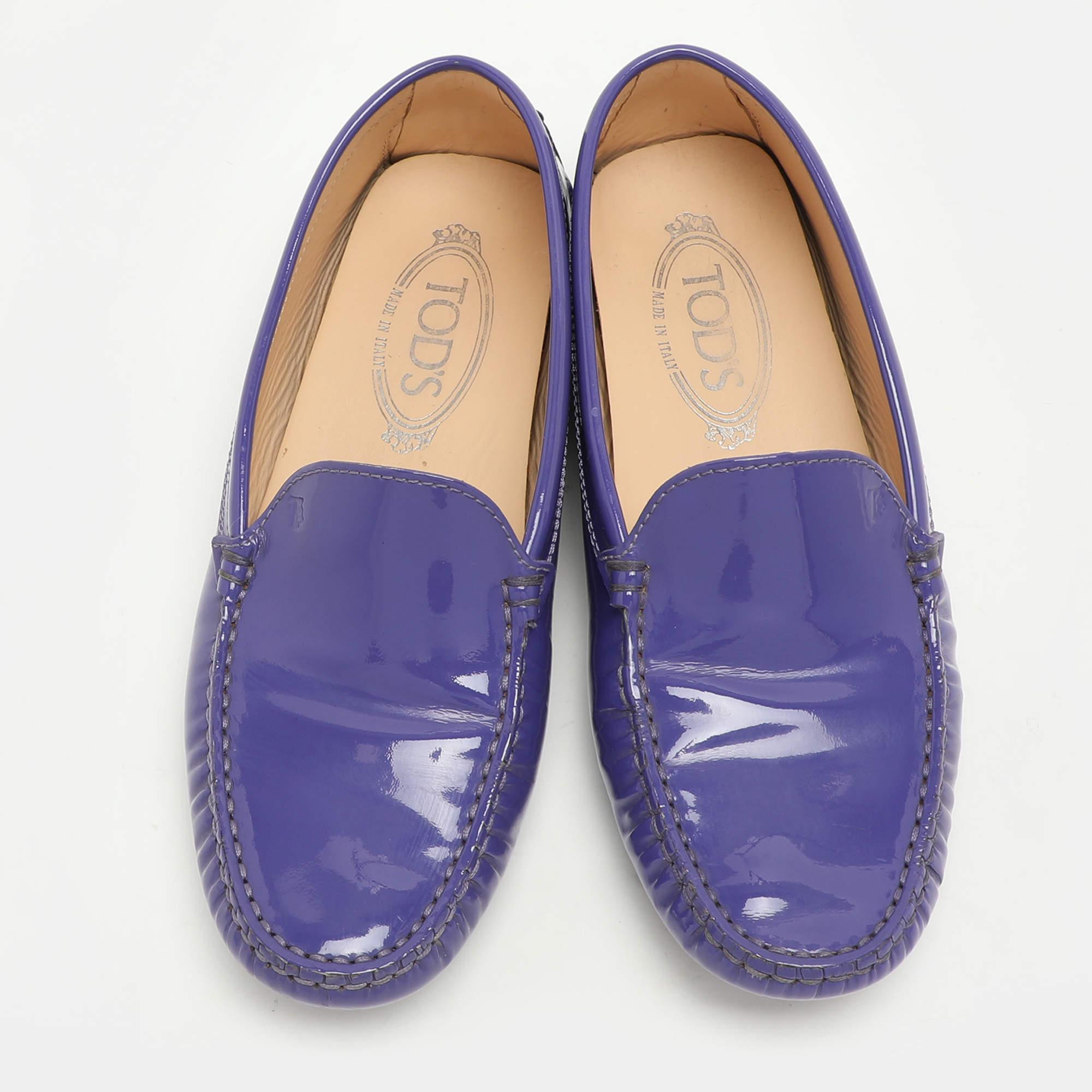 Tod's Mocasines Slip On de charol morado talla 37 Púrpura en venta