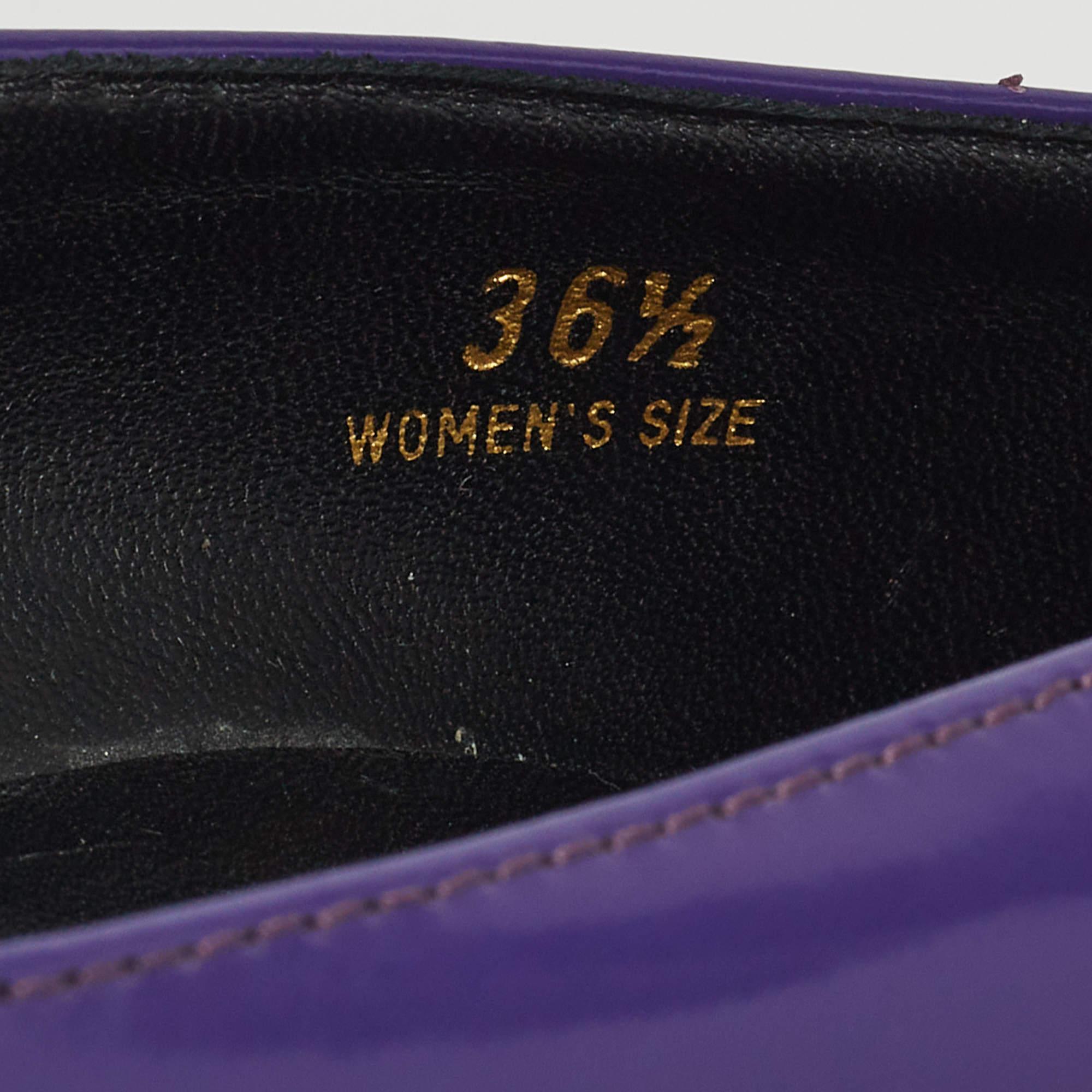 Tod's Purple Patent Leather Studded Block Heel Pumps Size 36.5 4
