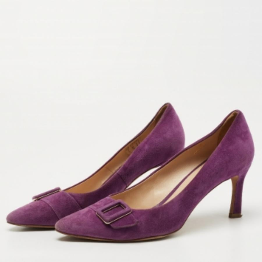 Tod's escarpins à boucle en daim violet, taille 39,5 Pour femmes en vente