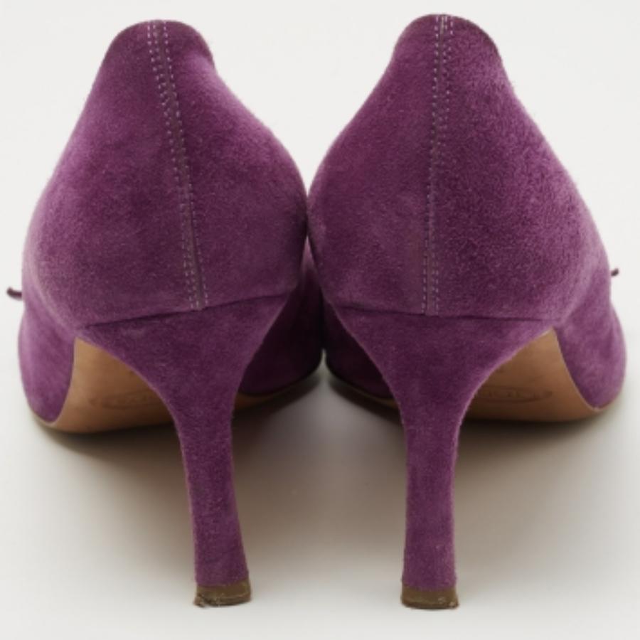 Tod's escarpins à boucle en daim violet, taille 39,5 en vente 3