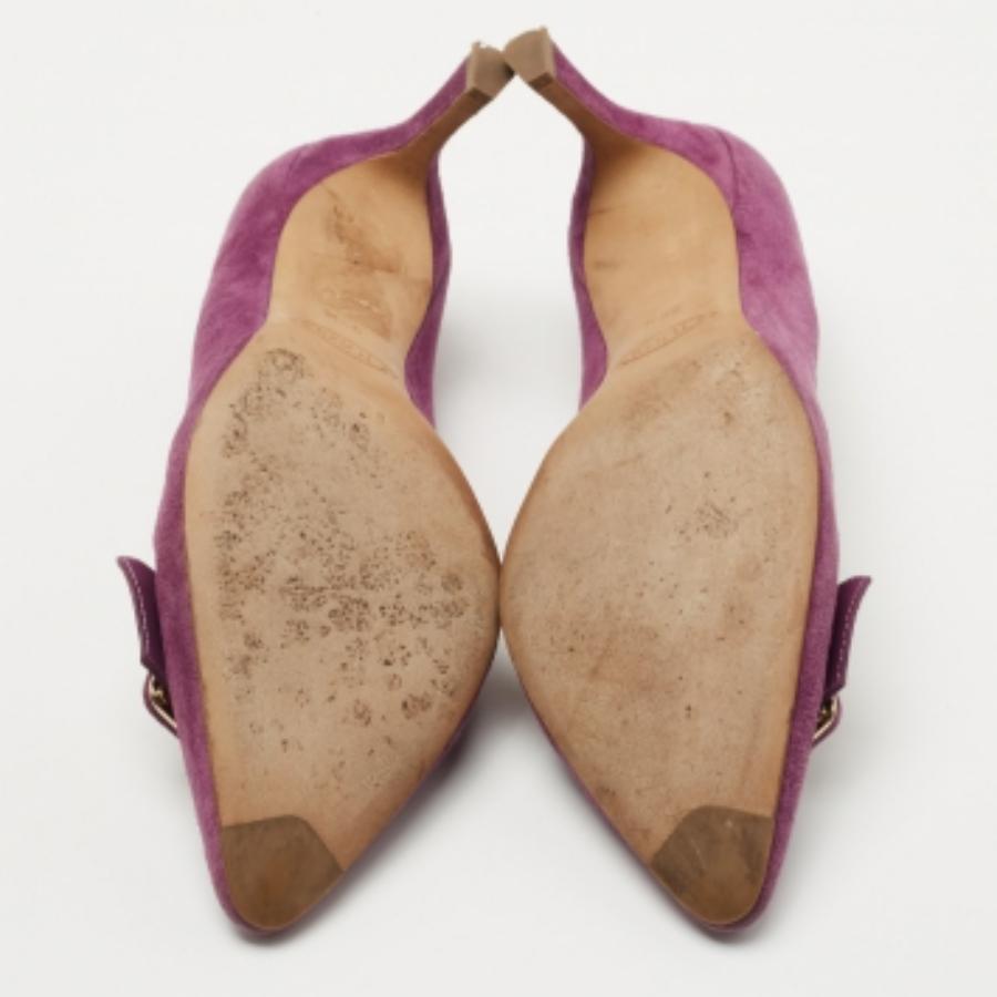 Tod's escarpins à boucle en daim violet, taille 39,5 en vente 4