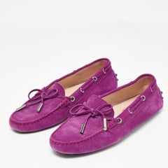 Tod's Purple Suede Gommino Loafers Size 37.5
