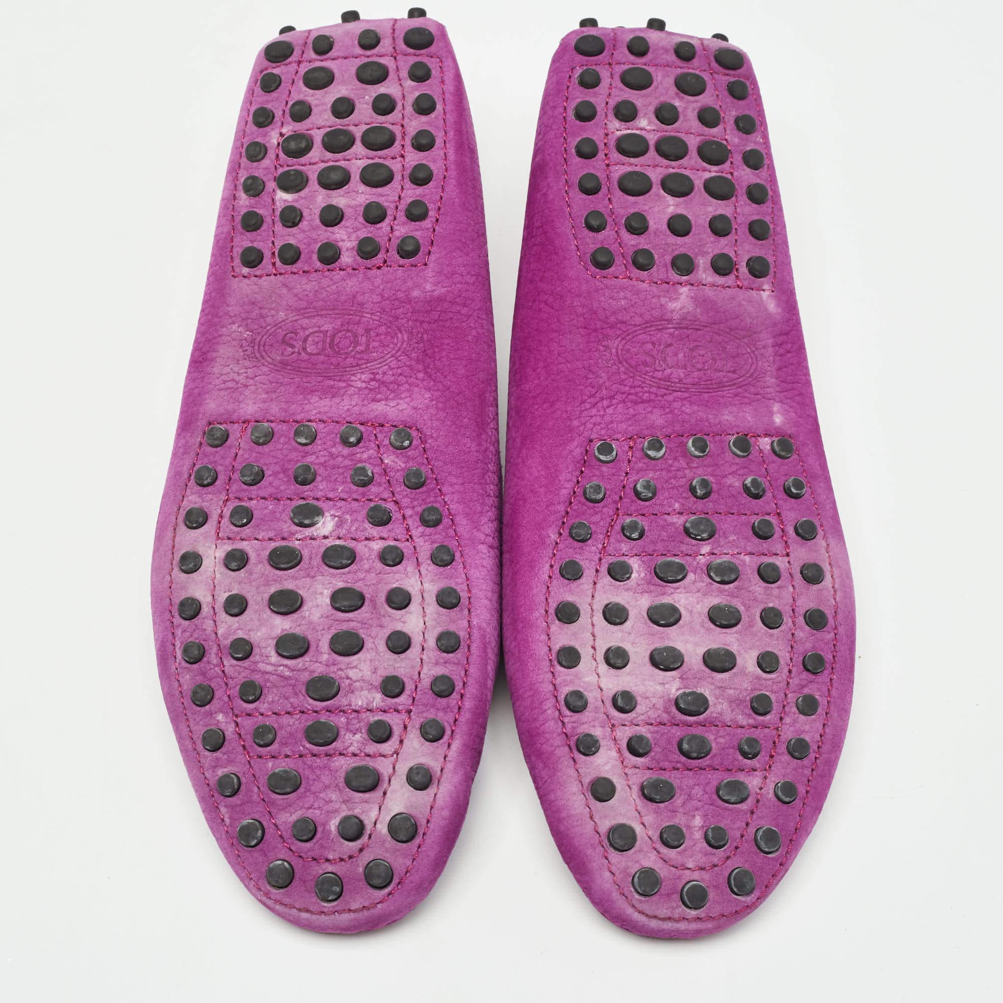 Tod's Mocasines Gommino de Ante Morado Talla 37.5 en venta 1