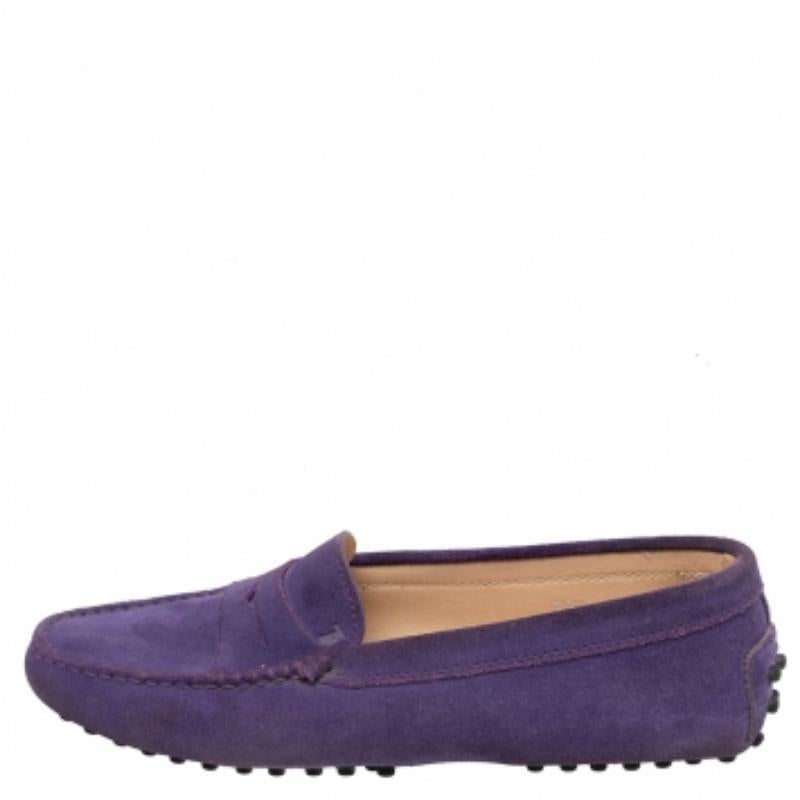 Tod's - Mocassins en daim violet « Penny », taille 35,5