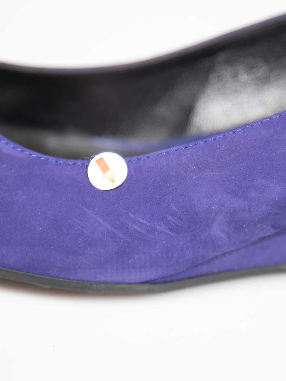 Tod's Purple Suede Wedge Heels Size IT 37 For Sale 2