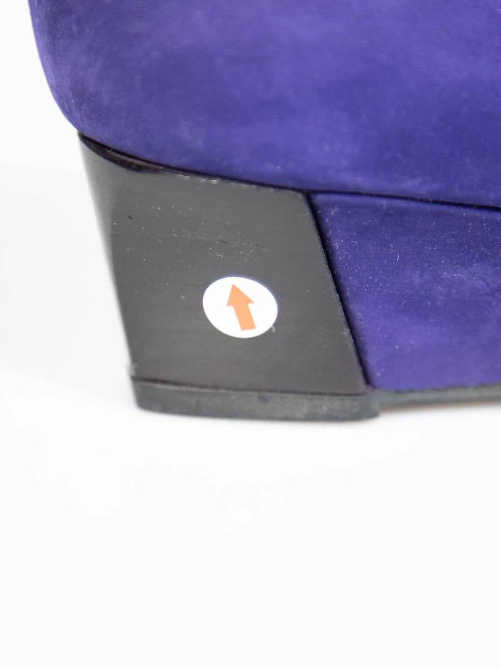 Tod's Purple Suede Wedge Heels Size IT 37 For Sale 3