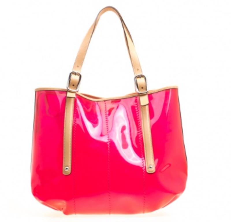 Tod's Fourre-tout en PVC et cuir rouge/beige Pour femmes en vente