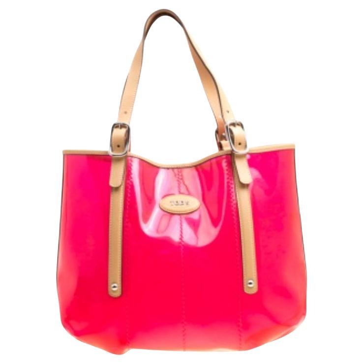 Tod's Fourre-tout en PVC et cuir rouge/beige en vente