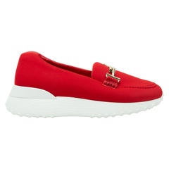 Tod's Red 'Happy to Be Free' Platform Loafers