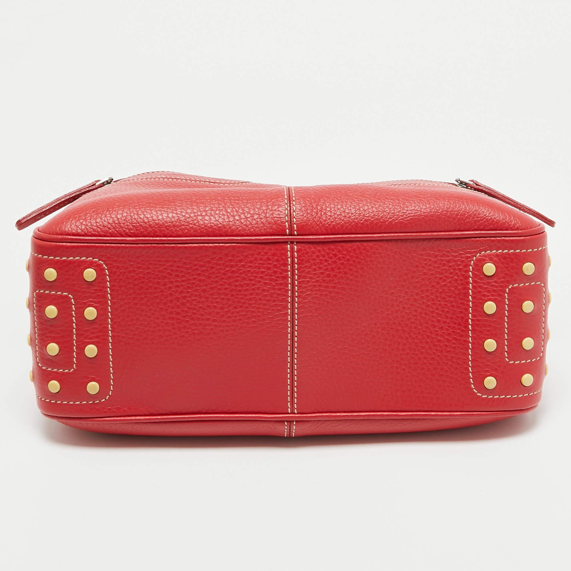Tod's Red Leather Milky Hobo 2