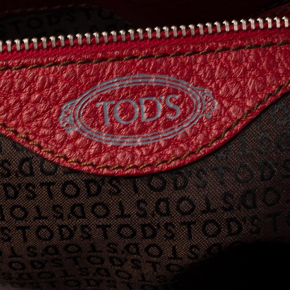 Tod's Red Leather Restyling D Bag Media Tote 4