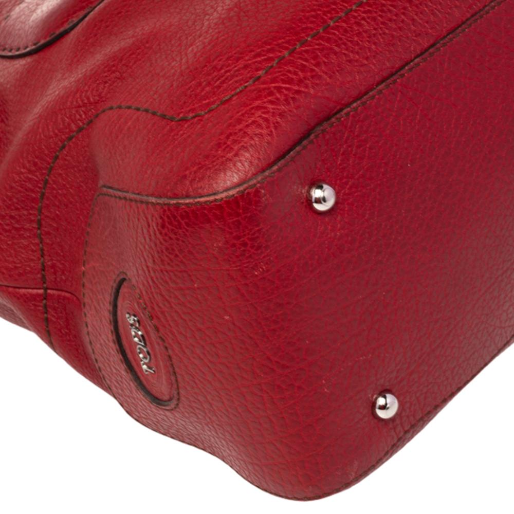 Tod's Red Leather Restyling D Bag Media Tote 3