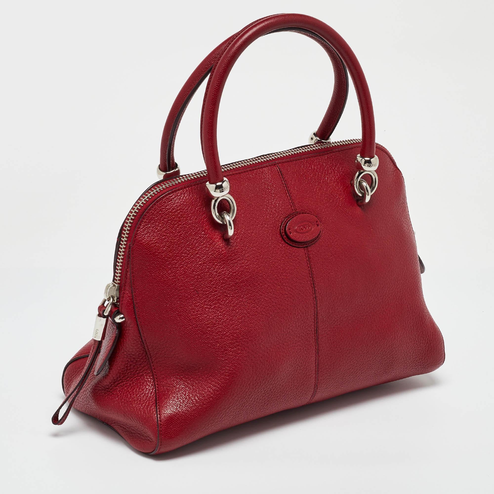 Tod's Bolso bombín Sella de piel rojo Rojo en venta