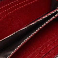 Tod's Red Leather Zip Around Wallet