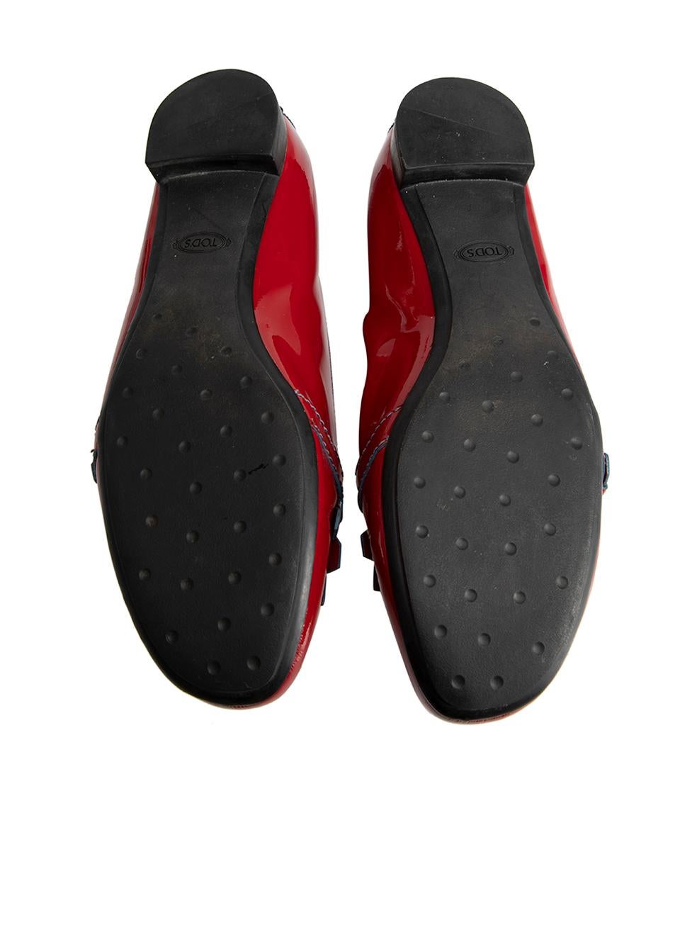 Tod's Rote Lackleder Driving Loafers Größe IT 38,5 Damen im Angebot