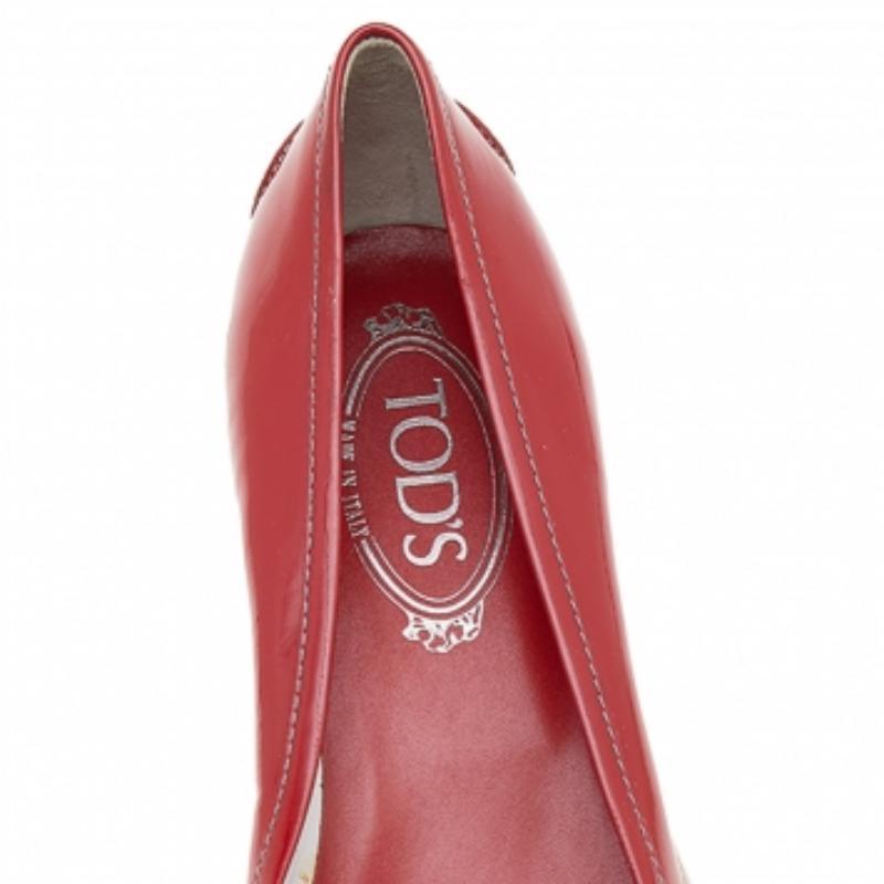 Tod's escarpins en cuir verni rouge taille 41 Pour femmes en vente