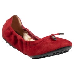 Tod's Ballet Flats en daim rouge Taille IT 37.5
