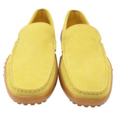 Tod's Rubber Sole Loafers in Yellow Suede