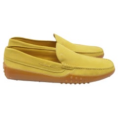 Tod's Rubber Sole Loafers in Yellow Suede