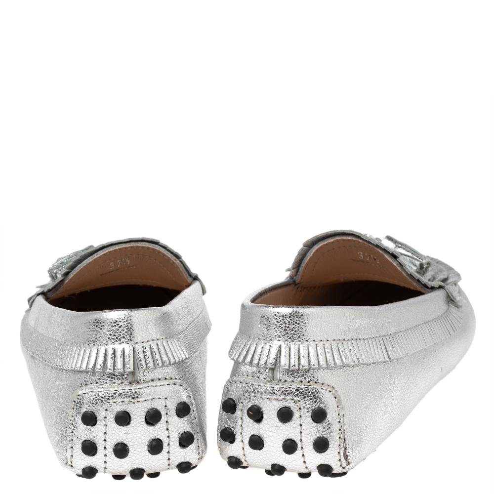 metallic silver loafers women's