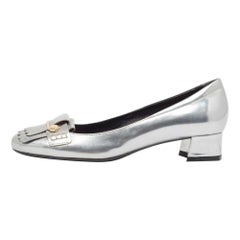 Tod's Silver - Pumps con dettaglio frange - misura 37,5