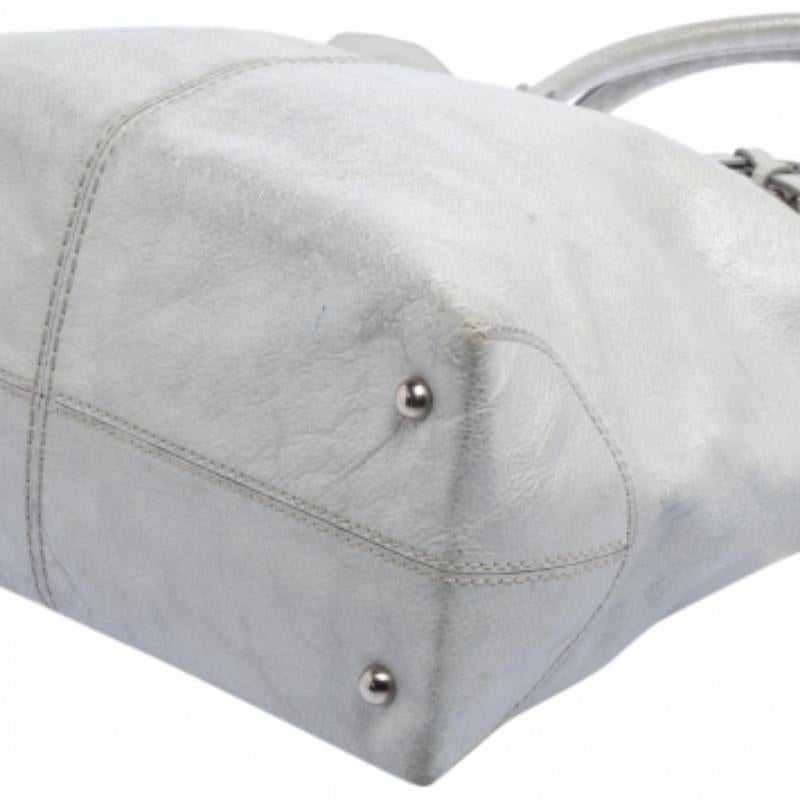 Tod's Silber Leder Restyling D Tasche Media Tote im Angebot 3