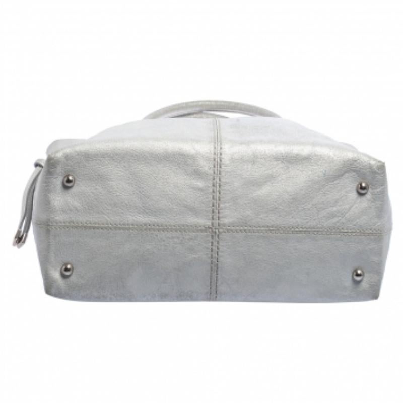 Tod's Silber Leder Restyling D Tasche Media Tote im Angebot 5
