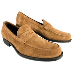 TOD'S Size 10.5 Brown Suede Penny Loafers