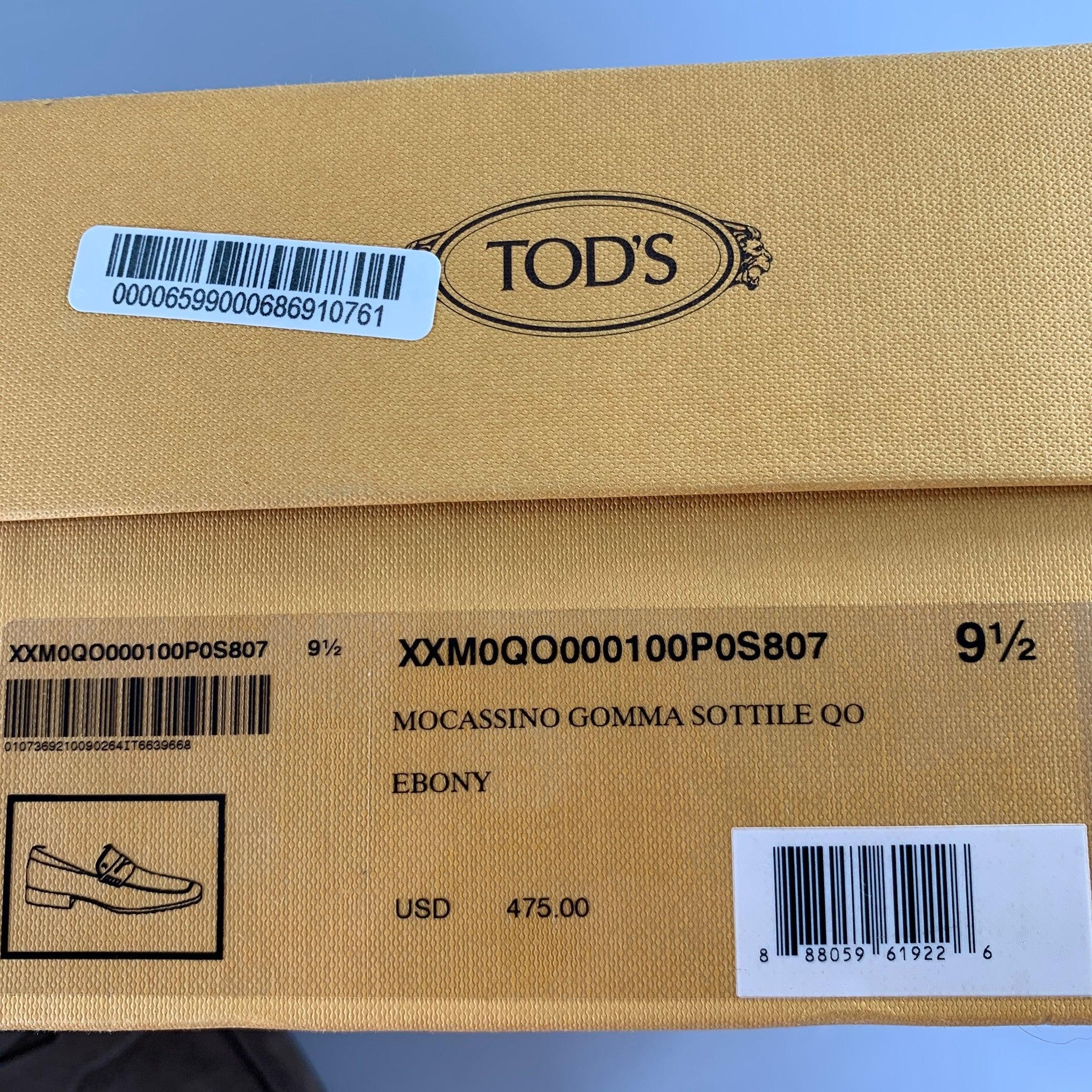 TOD'S Size 10.5 Dark Brown Suede Penny Slip On Loafers For Sale 6