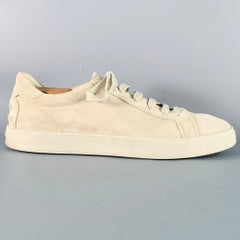 TOD'S Size 11 Grey Suede Low Top Rubber Sole Sneakers