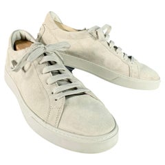 TOD'S Size 11 Grey Suede Low Top Rubber Sole Sneakers