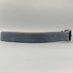 TOD'S Size 36 Blue Suede Belt